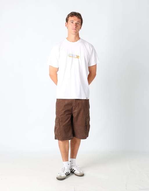 Vintage Levi's 36x23 canvas carpenter baggy shorts in brown
