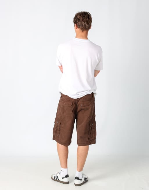 Vintage Levi's 36x23 canvas carpenter baggy shorts in brown, 3 of 4