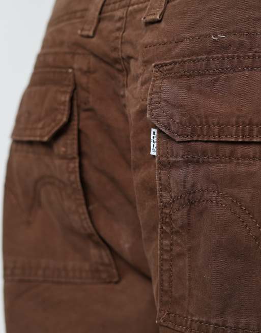 Vintage Levi's 36x23 canvas carpenter baggy shorts in brown, 4 of 4