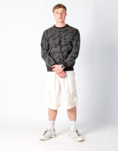 Vintage Levi's 36x24 Denim Carpenter Baggy Jorts Shorts Ivory - view 1