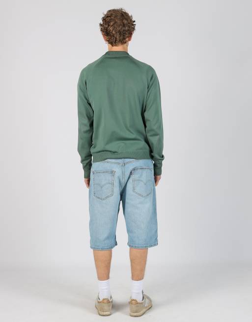 Vintage Levi's 36x24 denim jorts shorts in light blue, 3 of 4