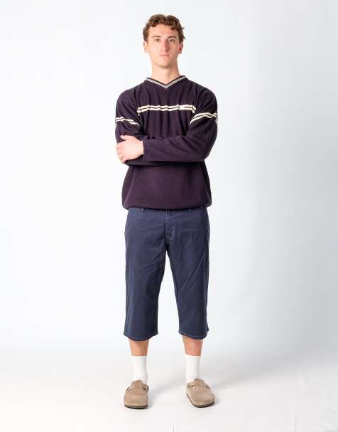 Vintage Levi's 36x27 Canvas Cargo Shorts Navy Blue - view 1