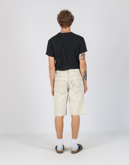 Vintage Levi's 36x27 denim jorts shorts in beige, 3 of 4