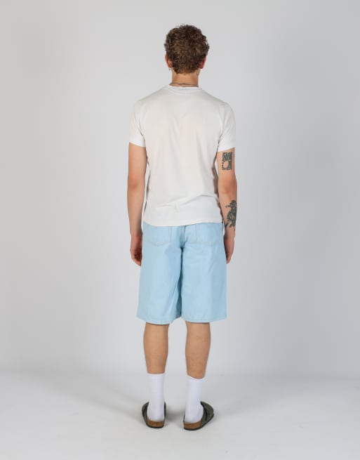 Vintage Levi's 36x27 denim jorts shorts in light blue, 3 of 4