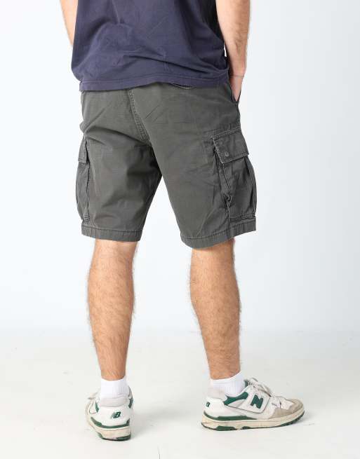 Vintage Levi's 36x30 canvas cargo shorts in charcoal grey