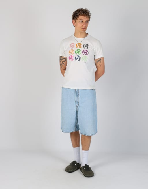 Vintage Levi's 36x30 denim jorts shorts in light blue, 2 of 4
