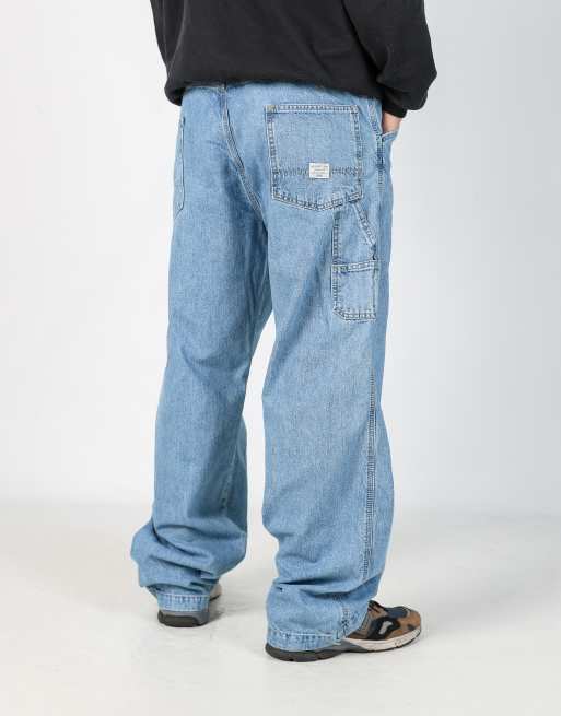 Vintage Levi's 36x34 denim carpenter jeans in light blue