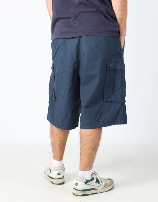 Vintage Levi's 36x36 canvas cargo shorts in navy blue