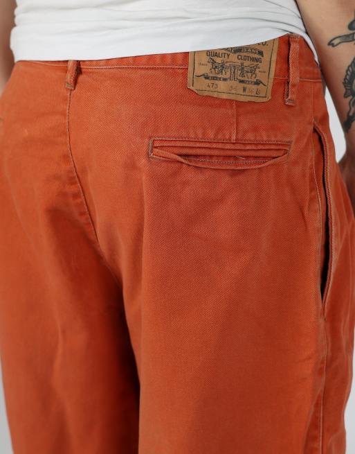 Vintage Levi's 36x49 denim jorts shorts in orange, 4 of 4