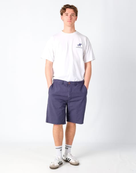 Vintage Levi's 38x21 Canvas Cargo Shorts Navy Blue - view 1