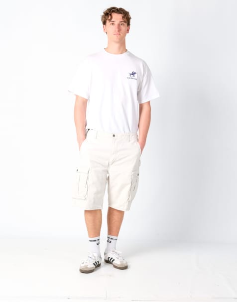 Vintage Levi's 38x22 Canvas Cargo Shorts Beige - view 1