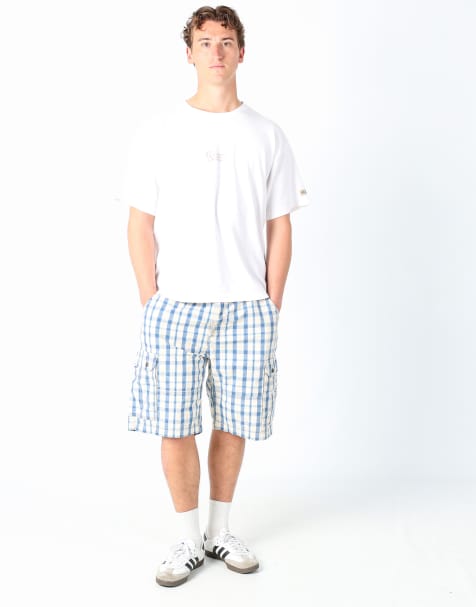 Vintage Levi's 38x23 canvas cargo shorts blue - view 1