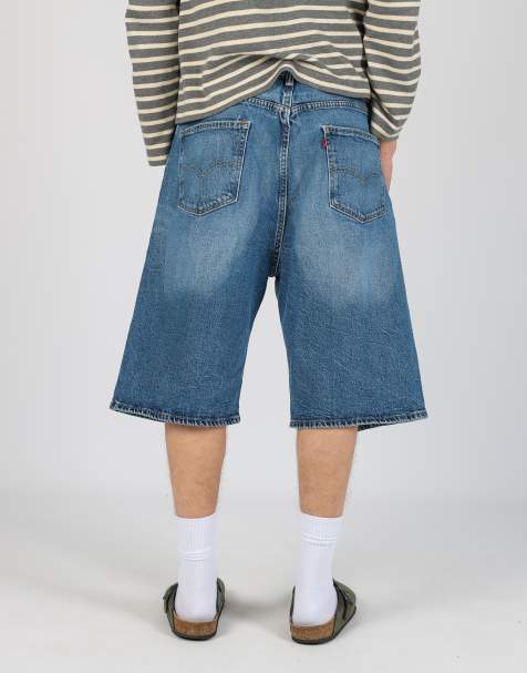 Vintage Levi's 38x25 denim jorts shorts in blue - view 1