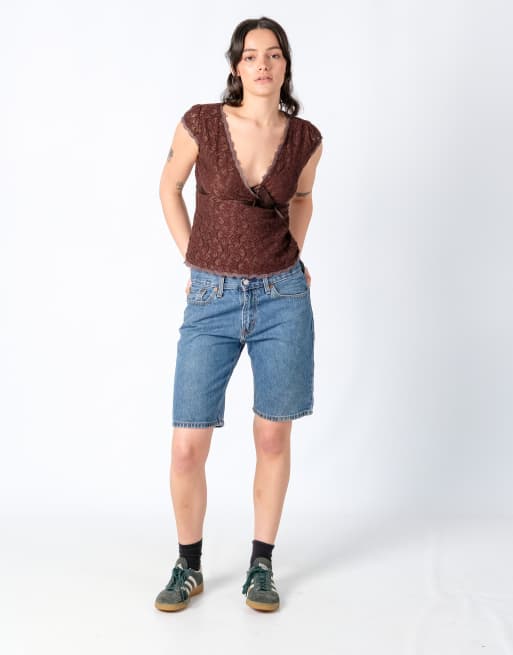 Vintage Levi's 405 30x19 Denim Jorts Shorts Blue