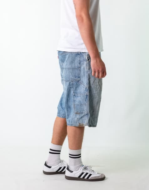 Vintage Levi's 42" Denim Carpenter Jorts Shorts Light Blue - view 1