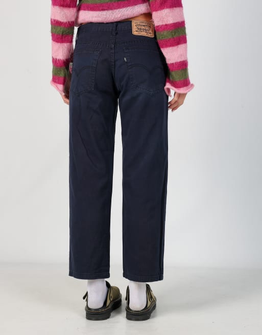 Vintage Levi's 451 31x34 denim jeans in navy blue