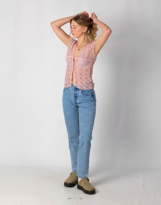 Vintage Levi's 501 28x30 Denim Jeans Light Blue
