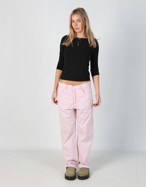 Vintage Levi's 501 28x51 denim jeans in baby pink