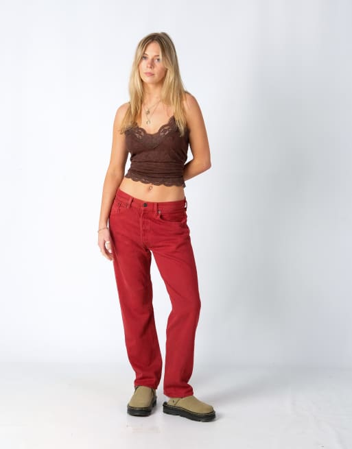Vintage Levi's 501 32x32 Denim Jeans Red