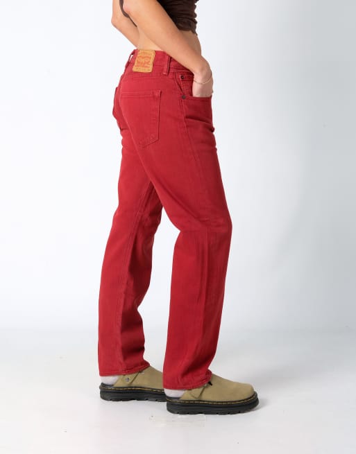 Vintage Levi's 501 32x32 Denim Jeans Red | ASOS