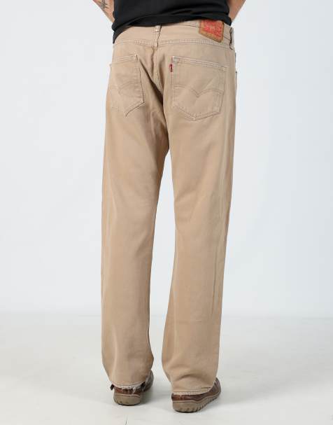 Vintage Levi's 501 34x30 woven straight pants in beige - view 1