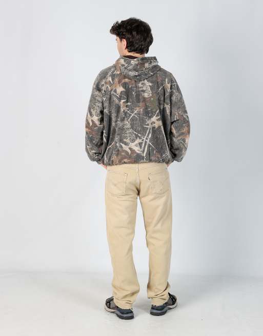 Vintage Levi's 501 34x32 denim jeans in tan, 3 of 4