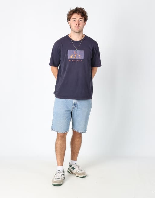 Vintage Levi's 505 32x61 denim jorts shorts in light blue