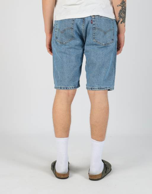 Vintage Levi's 505 34x19 denim jorts shorts in light blue, 2 of 4