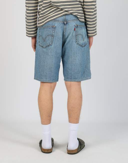 Vintage Levi's 505 34x20 denim jorts shorts in light blue, 2 of 4