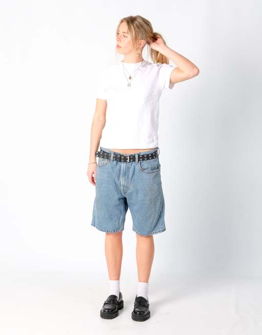 Vintage Levi's 505 34x20 Denim Jorts Shorts Light Blue | ASOS