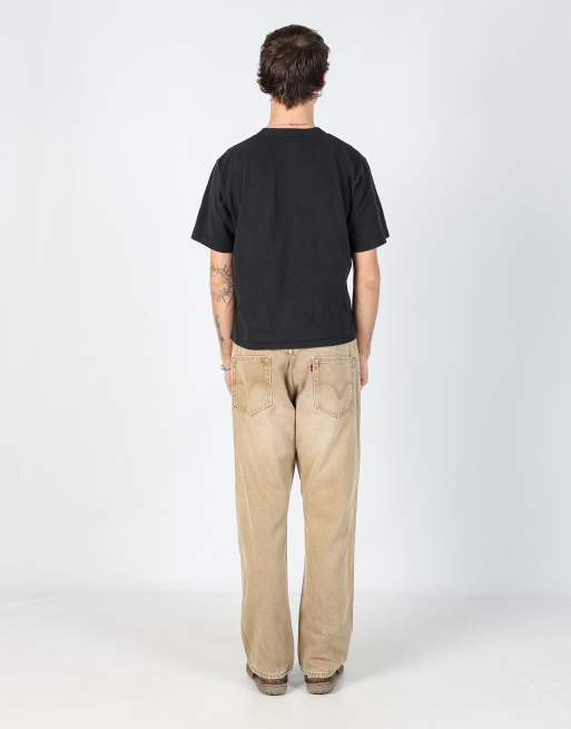 Vintage Levi's 505 34x30 denim jeans in tan, 3 of 4