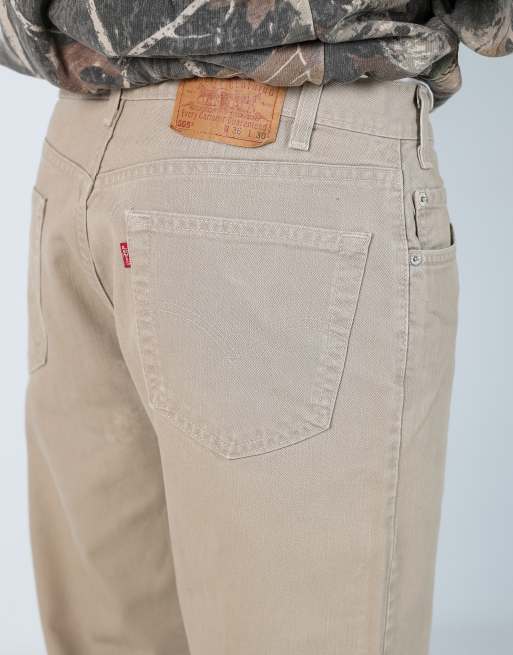 Vintage Levi's 505 36x30 denim jeans in beige, 4 of 4