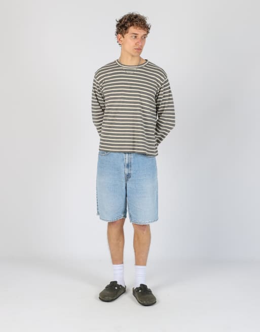 Vintage Levi's 505 38x21 denim jorts shorts in light blue