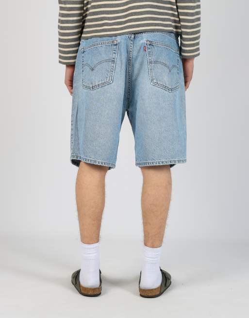 Vintage Levi's 505 38x21 denim jorts shorts in light blue, 2 of 4