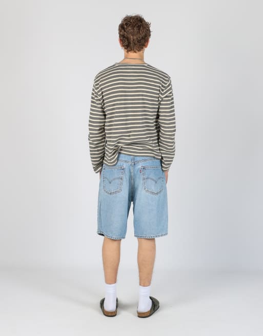 Vintage Levi's 505 38x21 denim jorts shorts in light blue, 3 of 4