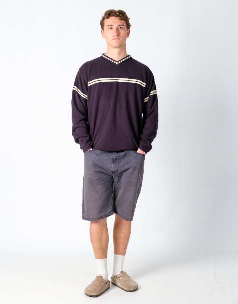 Vintage Levi's 505 40x22 Canvas Cargo Shorts Charcoal Grey - view 1