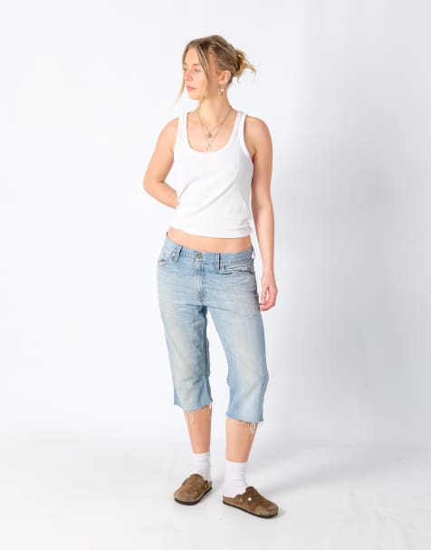 Vintage Levi's 507 30x26 Denim Shorts Light Blue - view 1