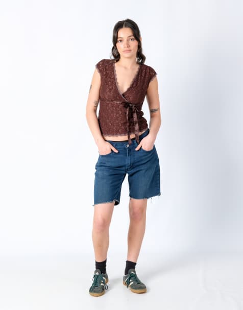 Vintage Levi's 511 32x17 Denim Shorts Navy Blue - view 1