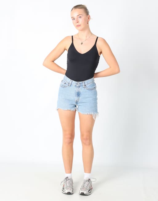 Vintage Levi's 512 28x14 denim shorts in light blue