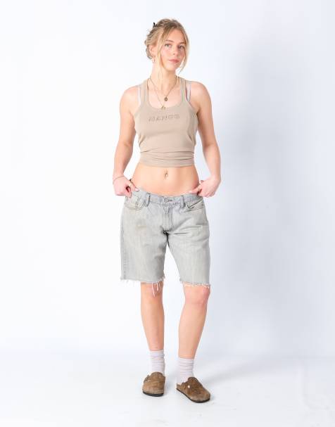 Vintage Levi's 514 34x19 Denim Shorts Light Grey - view 1