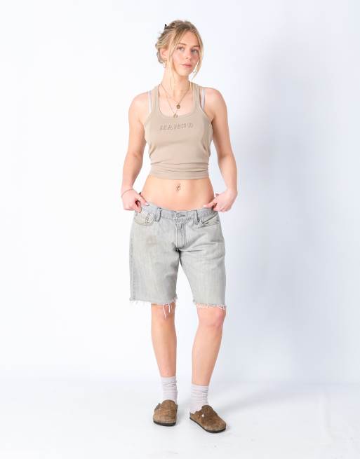 Vintage Levi's 514 34x19 Denim Shorts Light Grey