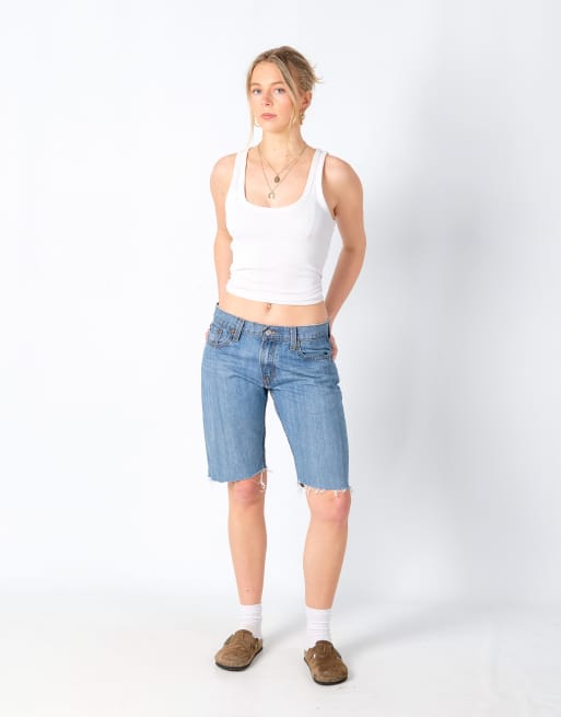 Vintage Levi's 527 30x20 Denim Shorts Light Blue