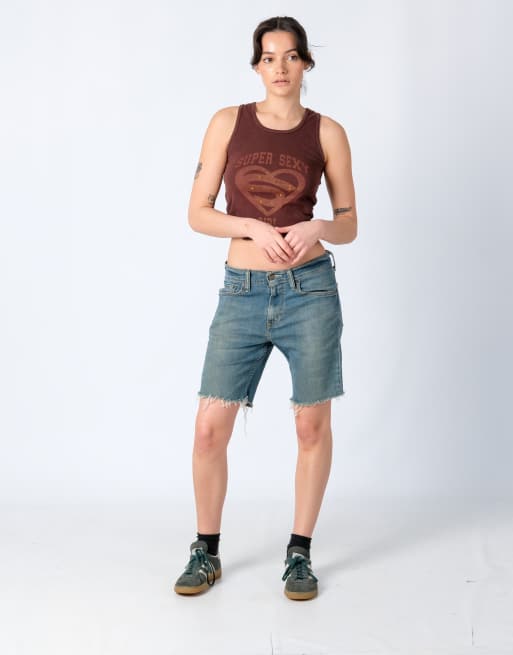 Vintage Levi's 538 32x17 Denim Shorts Light Blue