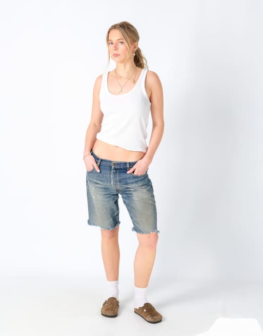 Vintage Levi's 550 31x18 Denim Shorts Light Blue