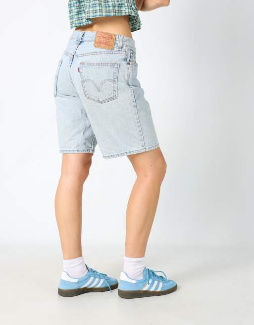 Vintage Levi's 550 31x19 denim jorts shorts in light blue