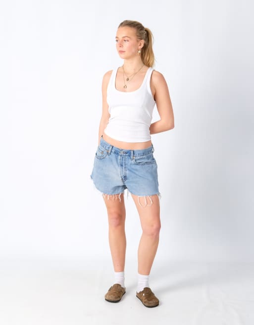 Vintage Levi's 550 32x15 Denim Shorts Light Blue