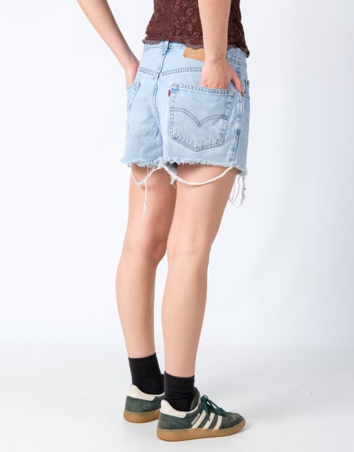 Vintage Levi's 550 32x15 Denim Shorts Light Blue