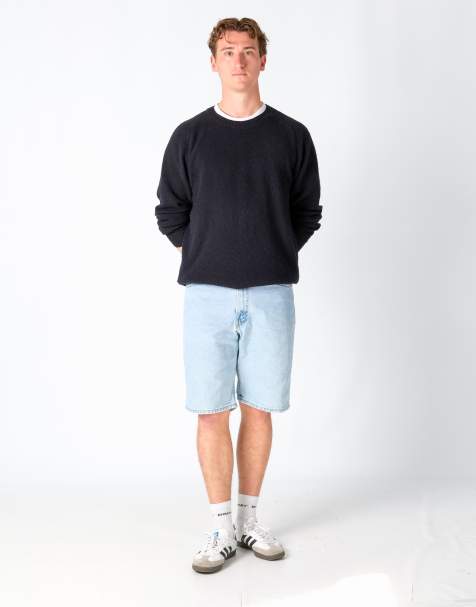 Vintage Levi's 550 34x22 Denim Jorts Shorts Light Blue - view 1