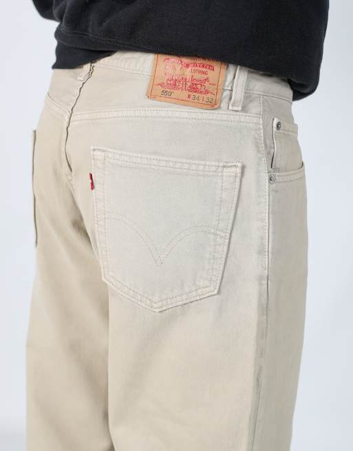 Vintage Levi's 550 34x32 denim jeans in beige, 4 of 4