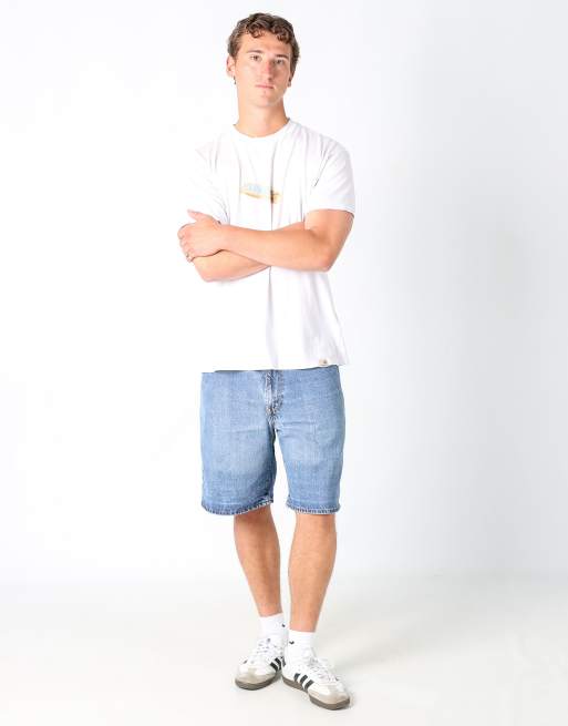 Vintage Levi's 550 36x21 denim jorts shorts in light blue